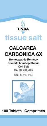 UNDA Calcarea Carbonica 6X 100 tablets bottle and packaging