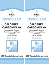 UNDA Calcarea Carbonica 6X 2-pack packaging with 100 tablets per pack