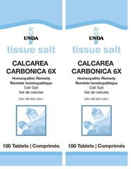 UNDA Calcarea Carbonica 6X 2-pack packaging with 100 tablets per pack