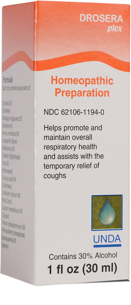 UNDA Drosera Plex bottle with label