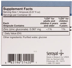 Close-up of UNDA GAMMADYN Zn ampoules