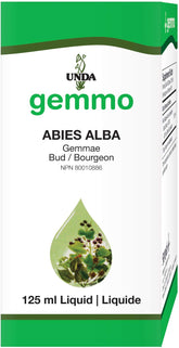 UNDA Gemmo Therapy Abies Alba bottle and box, 4.2 fl oz – front view