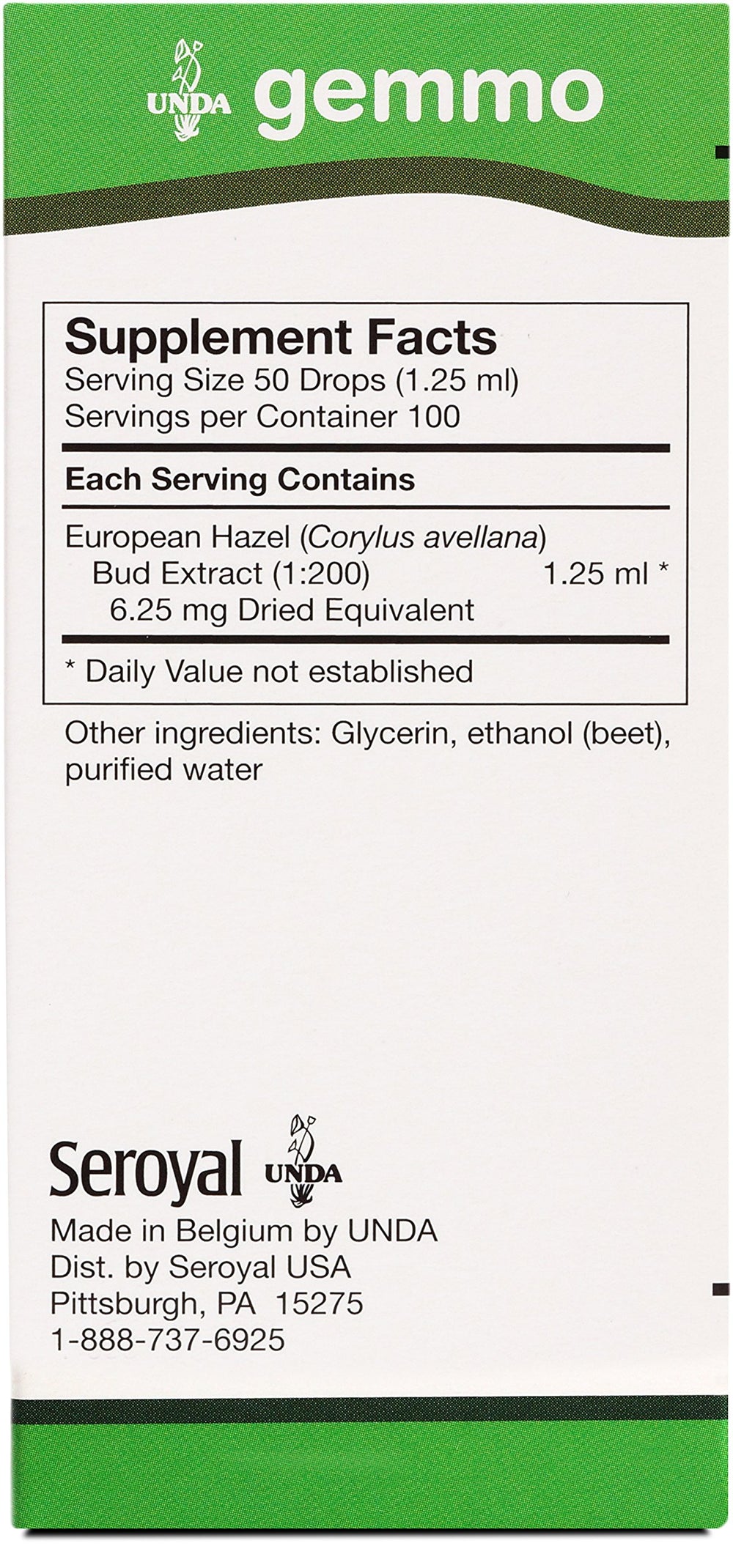European Hazel bud extract gemmotherapy product label