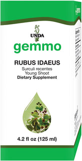 Bottle of UNDA Gemmo Therapy Rubus Idaeus Raspberry Young Shoot Extract