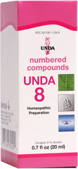 UNDA 8 Numbered Compounds bottle with 0.7 fl oz size