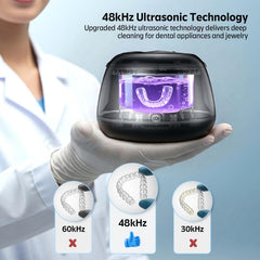 Under-lid UV lights providing sanitation for retainers and aligners