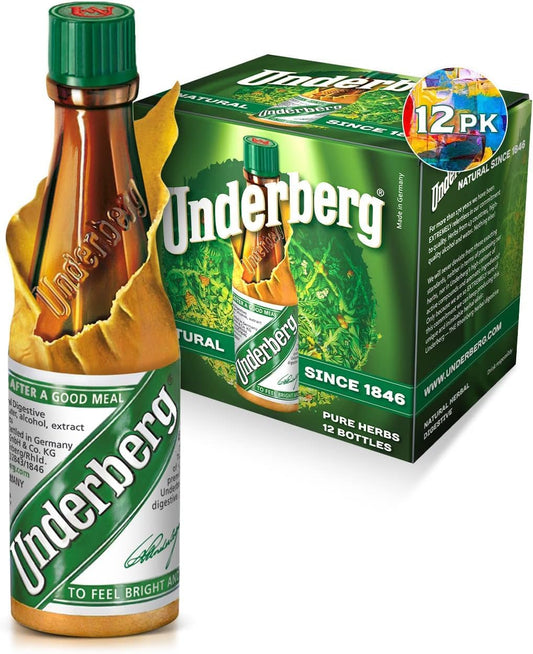 Underberg 12-bottle pack front view
