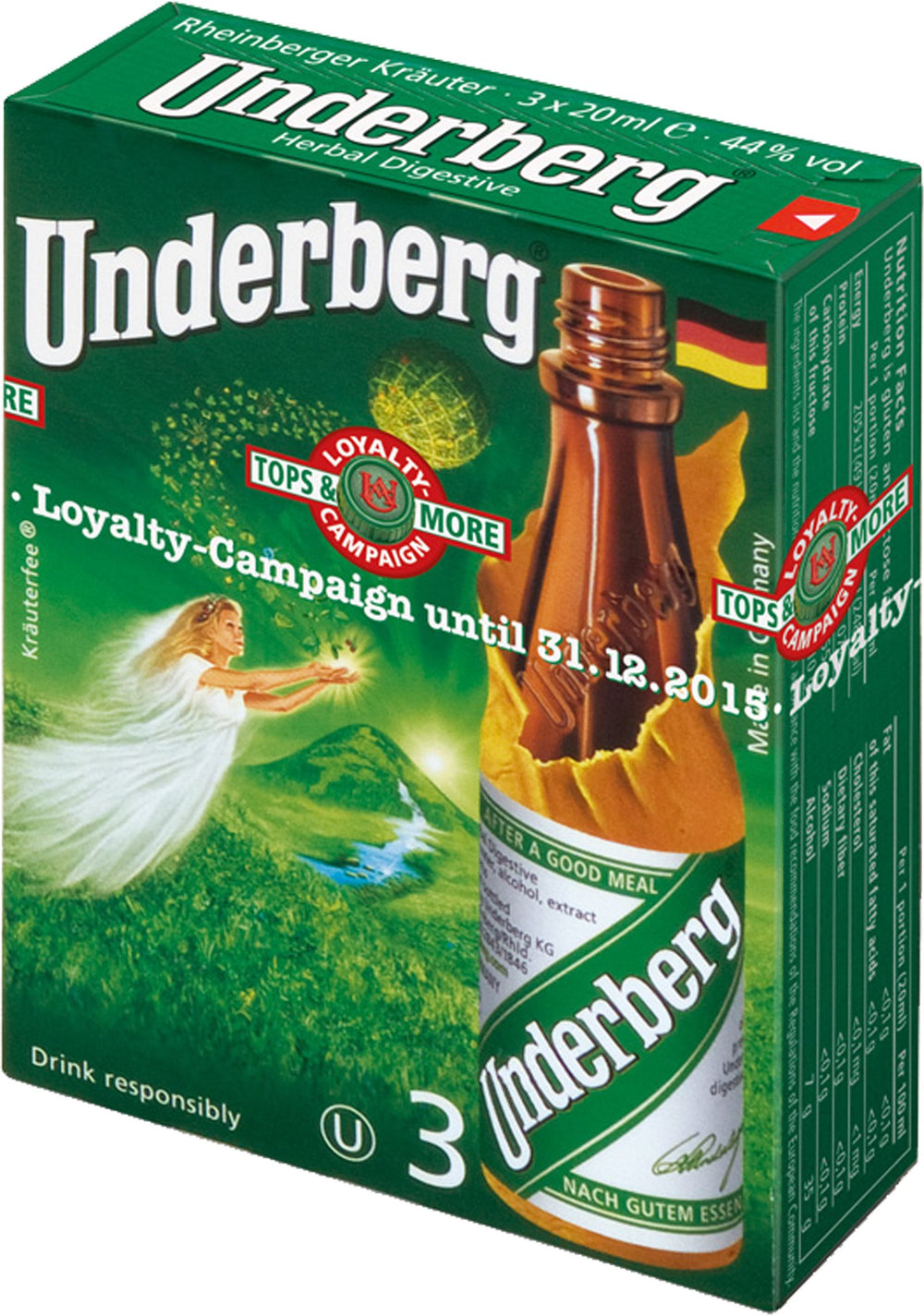 Single-portion bottle opened and ready to consume