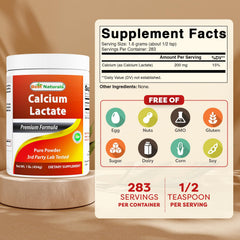 Unflavored Calcium Lactate powder