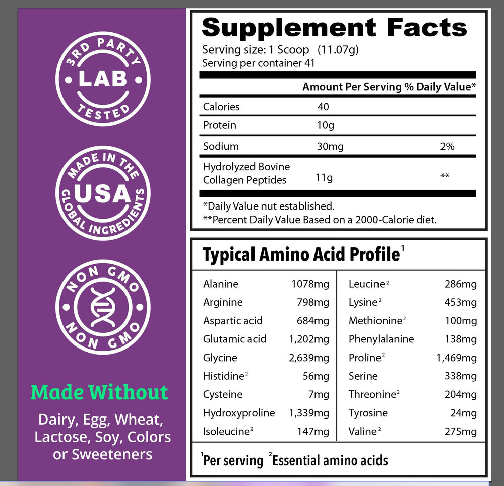 Unflavored collagen powder with scoop