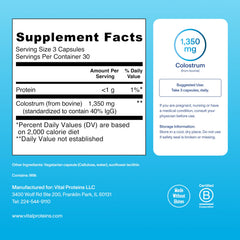 Unflavored bovine colostrum capsules