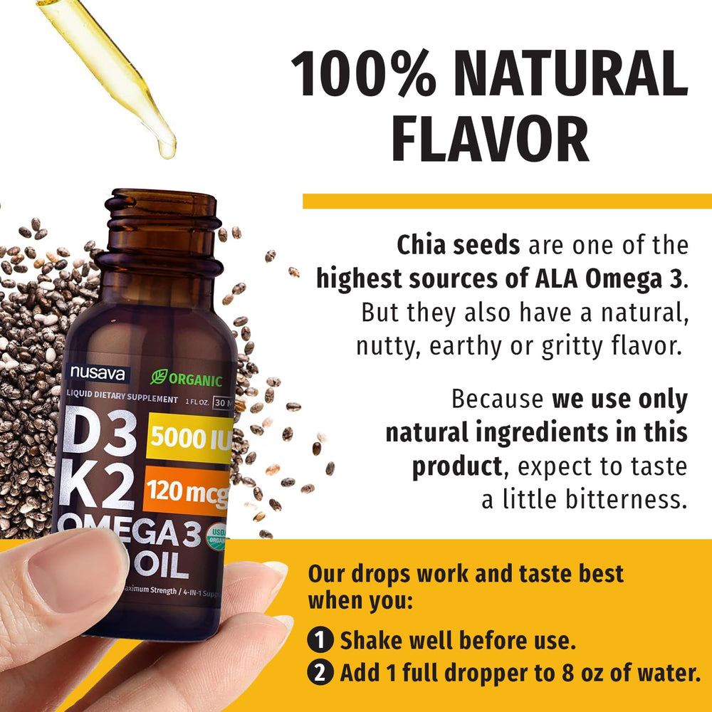 Unflavored liquid Vitamin D3 K2 drops usage image