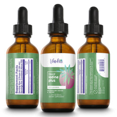 Unflavored liquid iodine drops dissolving in water