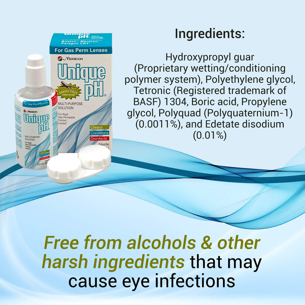 Compact multipurpose solution for gas permeable lenses by Unique pH