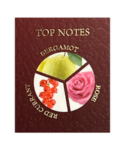 United Scents Pouch Blush Rose glass perfume bottle on vanity