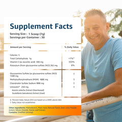 Nutrition facts panel for RegeniCARE Mango Canister
