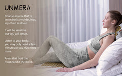 Person relaxing on the mat showing use for back and neck relief