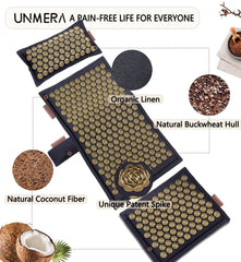 Top-down view of UNMERA acupressure mat surface spikes