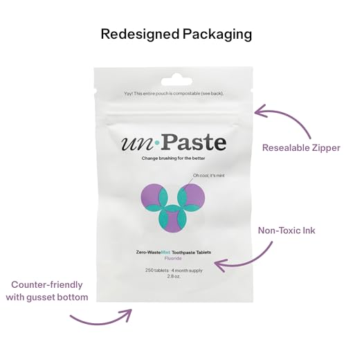Ingredients label highlighting fluoride mint, xylitol-free, vegan