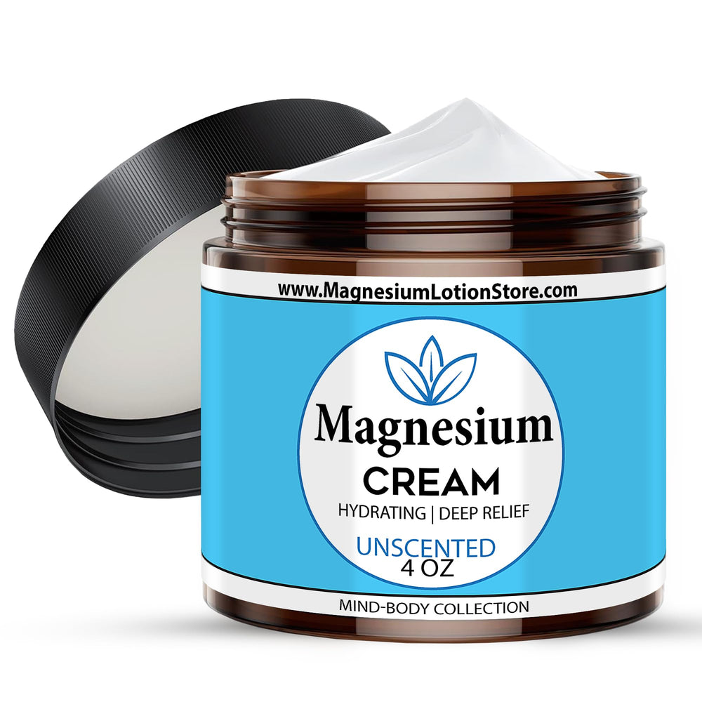 Unscented Magnesium Lotion bottle on white background