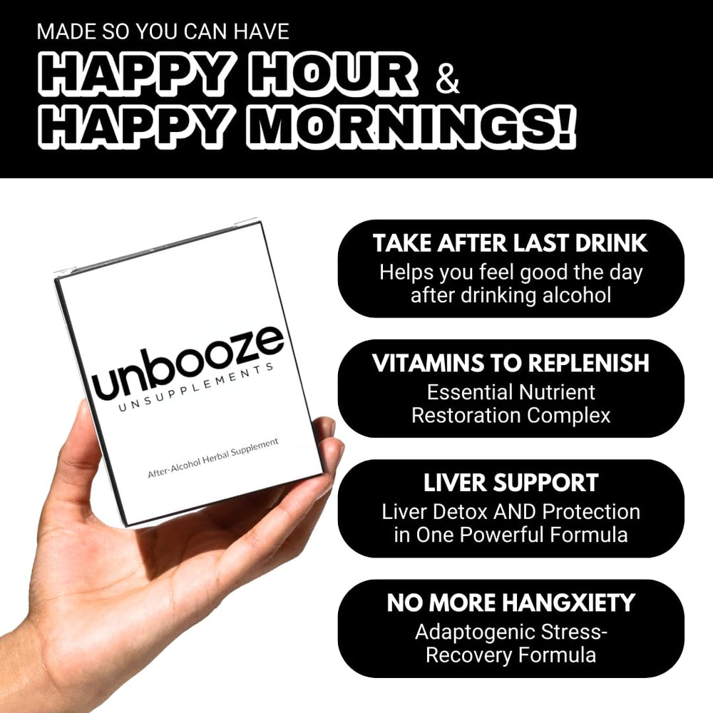 Unsupplements Unbooze travel-ready pack for on-the-go recovery