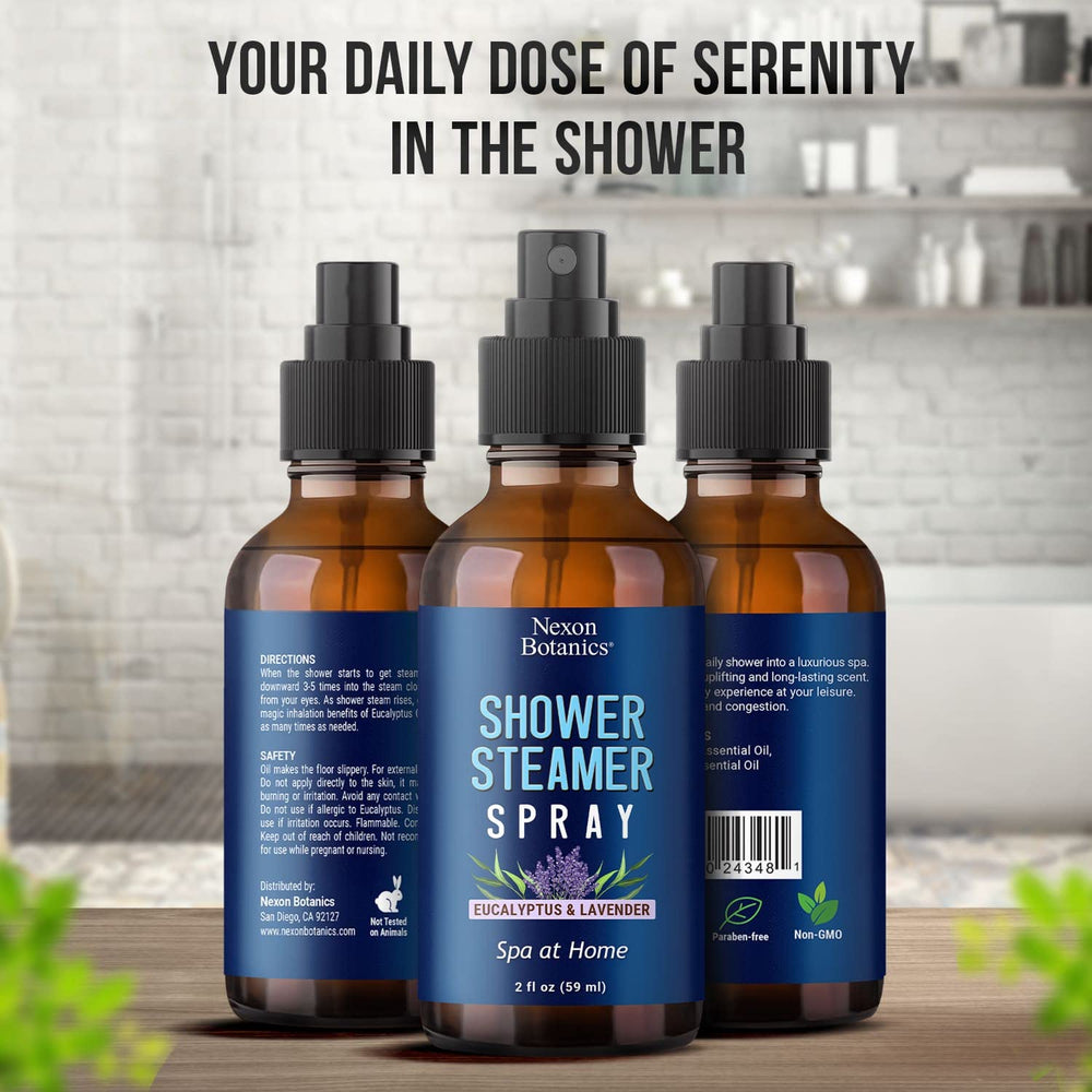 Person relaxing before bed with shower spray