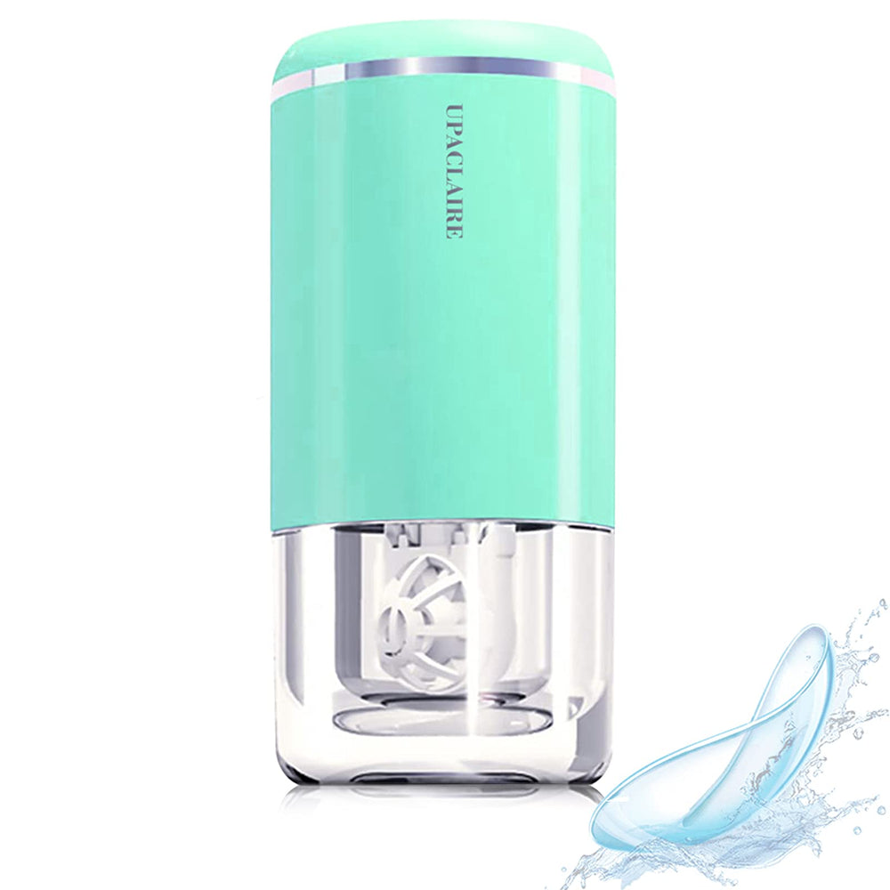 Front view of UpaClaire Ultrasonic Contact Lens Cleaner in green