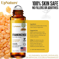 Ingredients label: Frankincense oil and MCT carrier oil