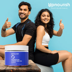 Nutrition facts and ingredients panel for UpNourish Magnesium Gummies