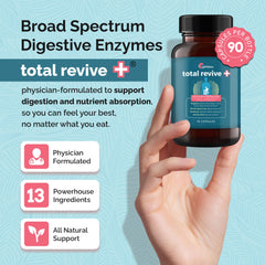 Physician-formulated Total Revive+ label featuring Dr. Josh and Dr. Amanda Levitt