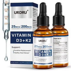 URDRU 2-pack vitamin D3 K2 liquid drops hero image