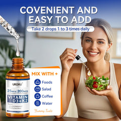 URDRU D3 K2 liquid drops bioavailability concept