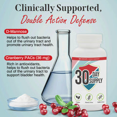 Ingredients: cranberry PACs and D-Mannose