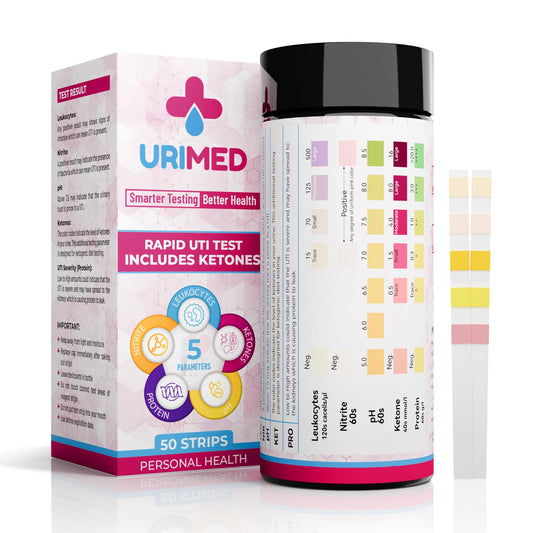 URIMED 5-in-1 UTI test strips package with 50 strips