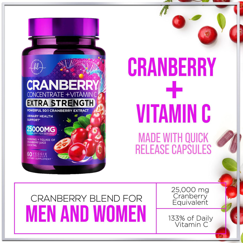 Urinary tract health support with cranberry pills
