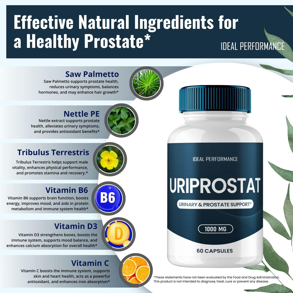 Uriprostat ingredients label close-up