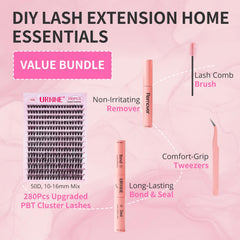 URNNE 280 pcs lash clusters offer abundant options for customized voluminous looks.