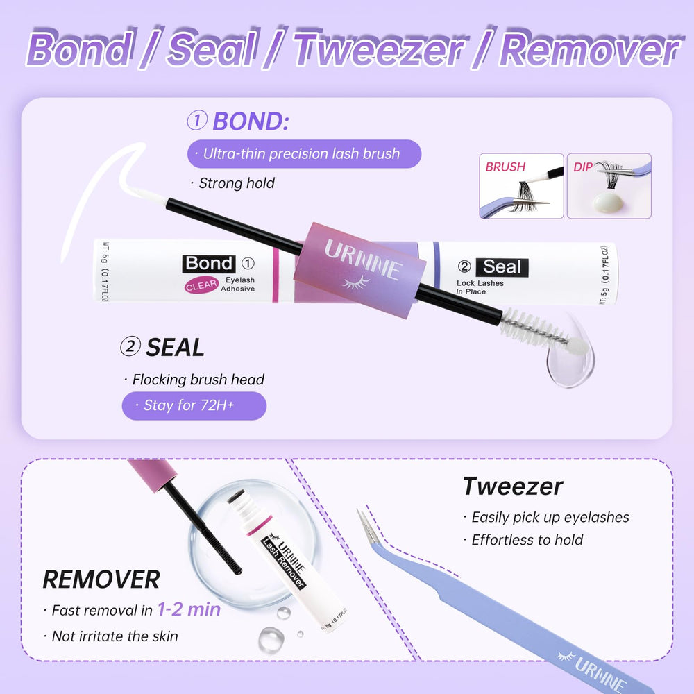 URNNE lash remover provides safe, gentle removal with minimal irritation.