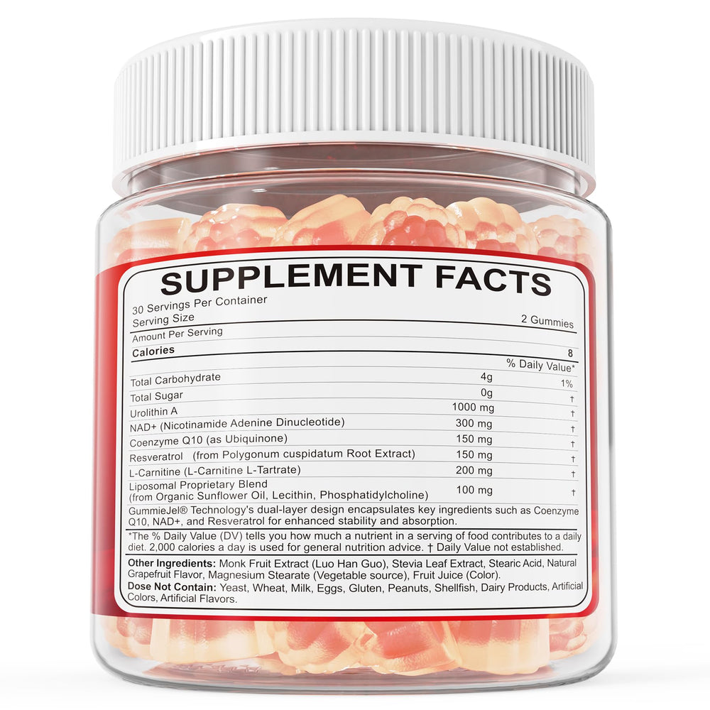 Serving suggestion showing two gummies per day