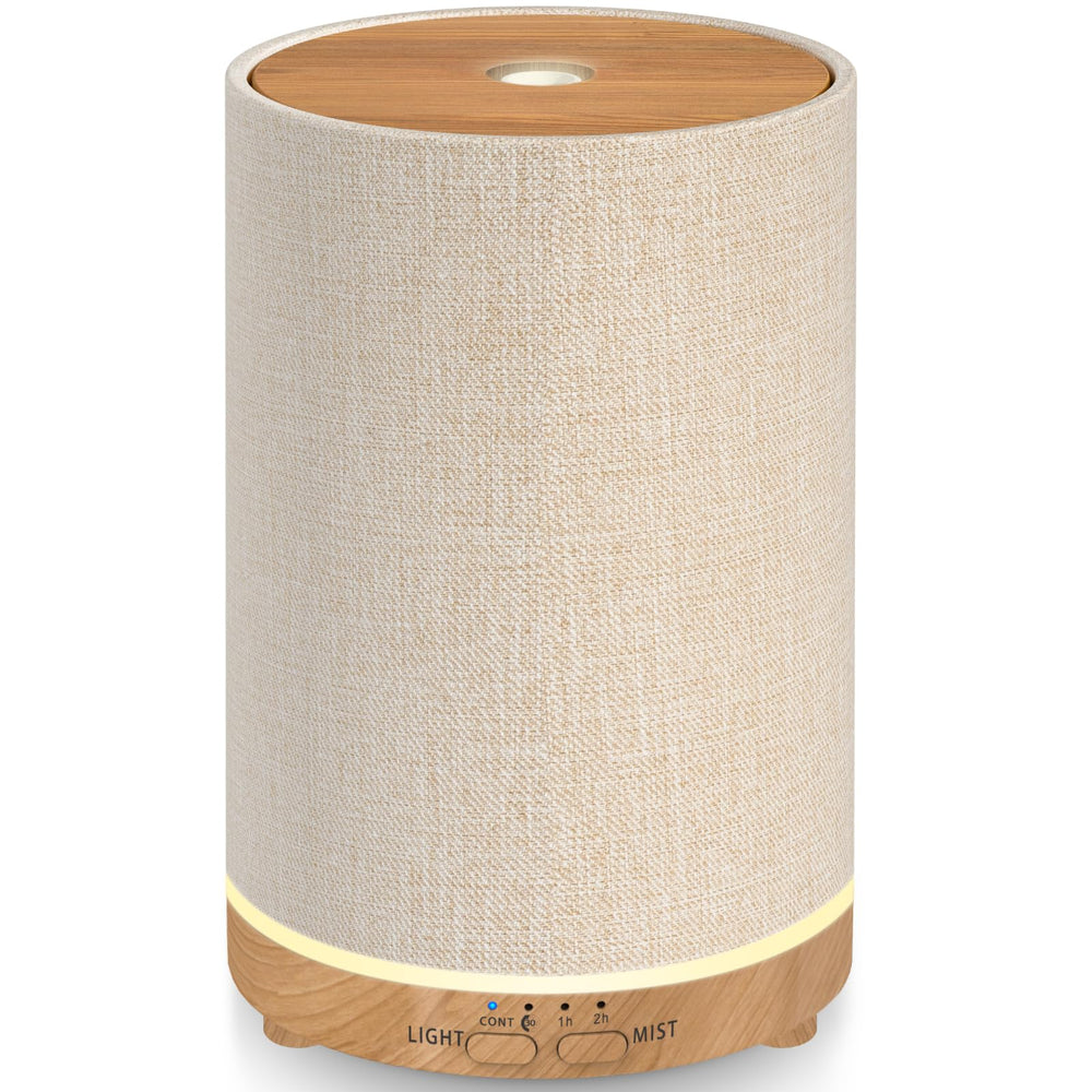 URPOWER 100ML essential oil diffuser with linen cover and wood grain base