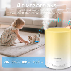 Sleek cylindrical design with leak-proof water tank