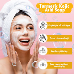 Urrznp Lemon Turmeric Kojic Acid Soap bar close-up texture for sensitive skin