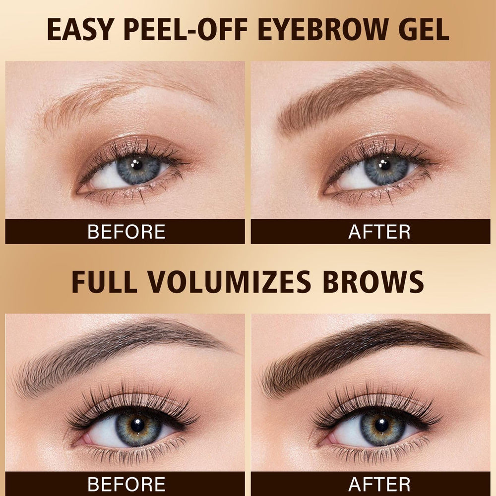Ursoulney brow gel dark brown tube shown with packaging for convenience.