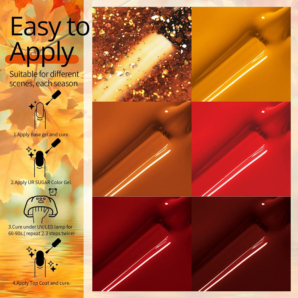 UR SUGAR application steps guide for easy at-home manicures.