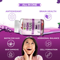 USA-made iron supplement with grape flavor
