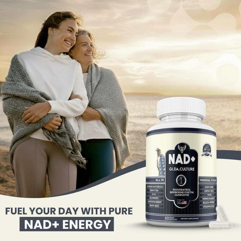 USA-made NAD+ supplement label and packaging