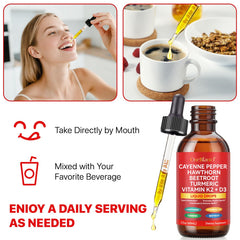 Dropper showing usage of Cayenne Pepper Drops