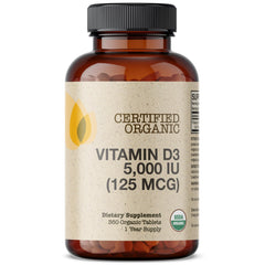 USDA Certified Organic Vitamin D3 5000 IU label
