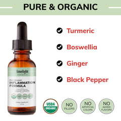 Dropper dispensing herbal liquid from inflammation support drops