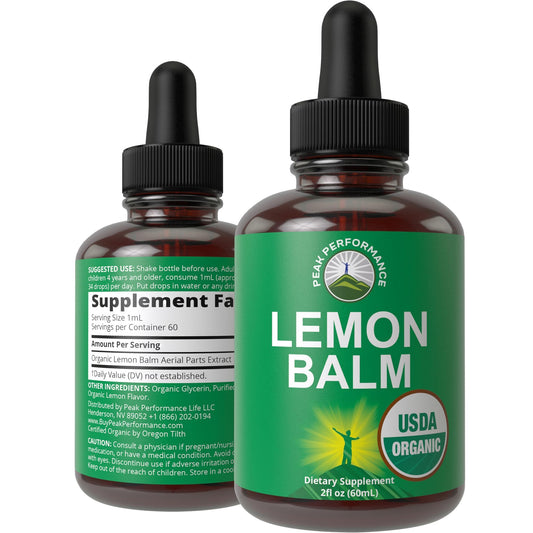 USDA Organic Lemon Balm tincture bottle